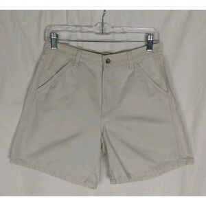Columbia Womens Chino‎ Shorts Beige Lined Flat Front 100% Cotton Size 6